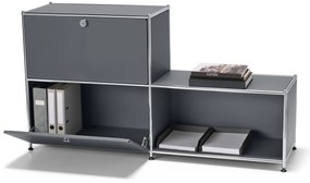 Kovový regál »CN3« s 3 priehradkami, sivý