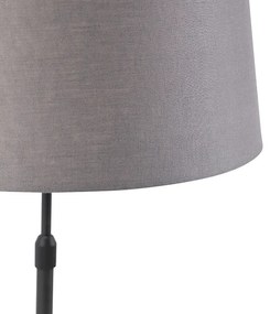 Stolová lampa čierna s ľanovým tienidlom sivá 35 cm nastaviteľná - Parte