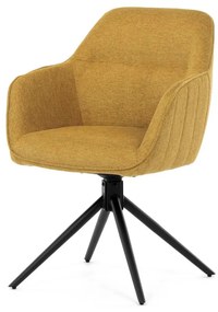 Jídelní židle, žlutá, jemně hrubá látka, HC-536 YEL2