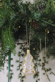 Bella Rose Sklenená vianočná ozdoba Stromek Bílá Mat