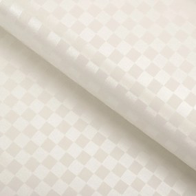 PVC obrus Krémové šrafované kocky PV-127 - metráž š. 140 cm