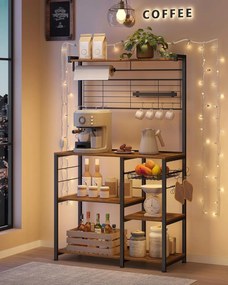 Kuchyňský regál Vasagle Shelfy hnědý/černý