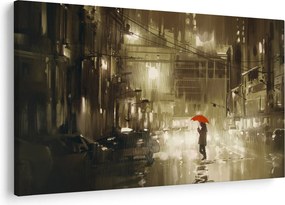 Obraz - Žena za daždivej noci (90x60 cm)