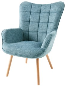 Kreslo Scandinavia s taburetkou svetlomodrá