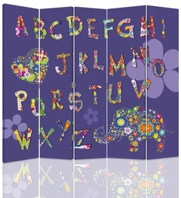 Gario Paraván Abeceda pre deti Rozmery: 180 x 170 cm, Prevedenie: Otočný paraván 360°