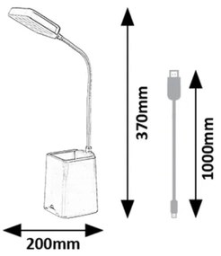 Rabalux 74244 - LED Stmievateľná stolná lampa ARVID LED/6W/230V 5000K modrá