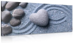 Obraz srdce z kameňa na piesočnatom pozadí Varianta: 100x50