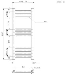 Erga Basic, vykurovacie teleso 700x300 mm, 192 W, biela, ERG-LAV-BASIC-7030-WH