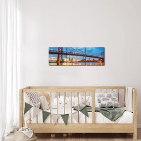 Obraz - Most Benjamina Franklina, Filadelfia (s hodinami) (90x30 cm)