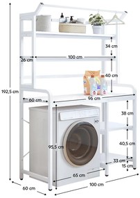 Regál nad práčku JABIR, biela