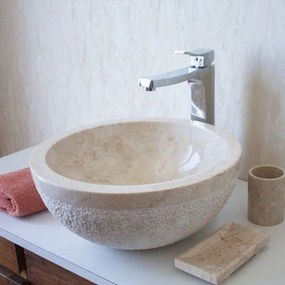 Indera Emma 516 Ø45 cm Cream Umývadlo z prírodného kameňa