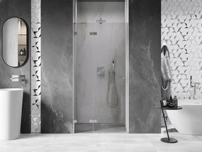 Mexen, Mexen Lunar výklopné sprchové dvere 90 cm, transparentné, brúsený nikel - 834-090-000-97-00-L