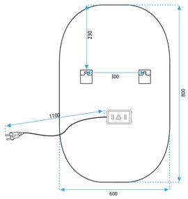 Tutumi Tutumi, LED oválne zrkadlo 80x60cm P10408 DDJ, HOM-02835