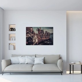 Obraz - Vikingský bojovník (90x60 cm)