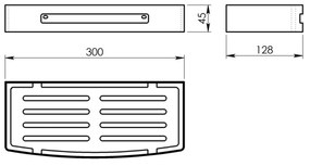 Gedy, SMART polica do sprchy, 300x45x128 mm, čierna matná, 241714