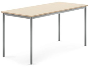 Stôl BORÅS, 1600x700x760 mm, laminát - breza, strieborná