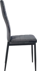 Jedálenská stolička Mayfair - zamat - Sivá