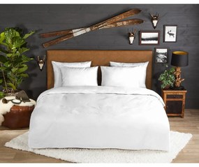 Biele flanelové predĺžené obliečky na dvojlôžko 200x220 cm – Good Morning