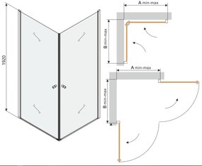 Sprchovací kút MEXEN PRETORIA DUO 80x80 cm
