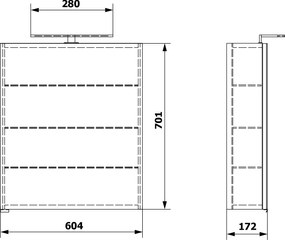 Sapho Sapho, RIWA galérka s LED osvetlením, 60x70x17cm, dub Alabama, RIW060-0022