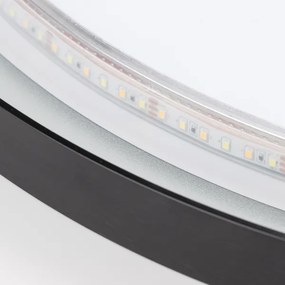 Brilagi - LED kúpeľňové zrkadlo ASTI LED/19W/230V 60 cm čierna IP44 CRI 90 stmievateľné + CCT