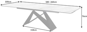 Jedálenský stôl Prometheus 180-260cm mramor