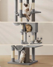 Kočičí škrabadlo Mauvy 175 cm šedé