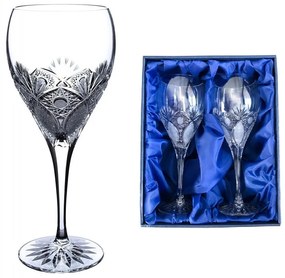 Onte Crystal Bohemia Crystal ručne brúsené poháre na červené víno Exclusive 420 ml 2KS