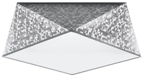 Stropné svietidlo Hexa, 1x sivé plastové tienidlo, (biely plast), (35 cm)