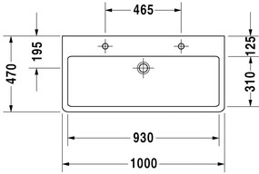 Duravit Vero - Umývadlo do nábytku 1000x470 mm, s prepadom, biela 0454100024