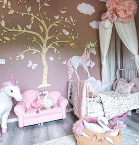 Nástenná dekorácia Strom s vtáčikmi – drevená skladačka 170x170 cm