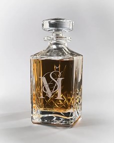 Luxusná ručne brúsená karafa na whisky s monogramom Mayfair 800 ml