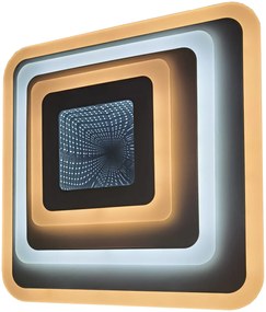 AVIDE Stropné dizajnové stmievateľné LED osvetlenie NANSY 3D, 112W, teplá-studená biela, 48x48cm, štvorec,