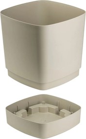 PLASTOVÝ KVETINÁČ CUBI 34X36,5 CM BÉŽOVÁ
