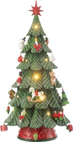 Červeno-zelený strom s ozdobami a Ľad svetielkami Xmas Tree - Ø 25*52 cm