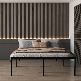 Kovová posteľ Hamlin - 200 x 180, v 41 cm - Čierna