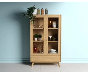 Vitrína v dekore duba v prírodnej farbe 100x170 cm Kensal – Woodman