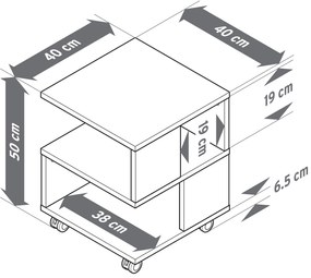 Konferenčný stolík vo vzhľade dreva na kolieskach
