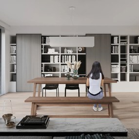 Závesné svietidlo Santa, 1x biele textilné tienidlo, (biely plast), (120 cm)