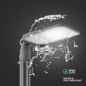 Brilagi-LED vonkajšie svietidlo so stĺpom a káblom 3 m URBANLIGHT LED/100W/230V sivé IP65