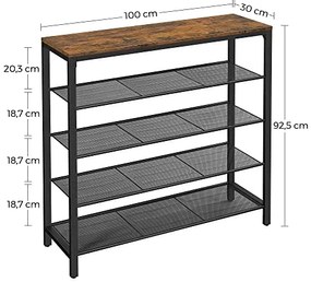 Stojan na topánky, 4 drôtené police, 92,5x100x30