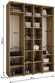Šatníková skriňa 180 cm Carmela 40-4 (kašmír + čierna). Akcia -20%. Vlastná spoľahlivá doprava až k Vám domov. 1126667