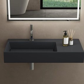 Rea Archi, umývadlo na dosku z konglomerátu 900x480x130 mm, ľavá verzia, šedá matná, REA-U4304