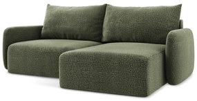 Zelená rozkladacia/s úložným priestorom rohová pohovka (pravý roh) Kalena – Makamii