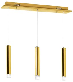 Závesné svietidlo Goldie, 3x zlaté kovové tienidlo, g