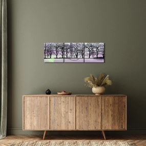 Obraz - Pramice na jazere (s hodinami) (90x30 cm)