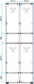 Drevená šatníková skrinka S4 s úložnými boxmi, 4 boxy, demont, cylindrický zámok, sivá/buk