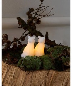 SIRIUS LED svíčka liška, bílá, sada 2 kusy, 10 cm