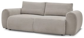 Svetlosivo-béžová menčestrová rozkladacia pohovka 257 cm Lucien – Bobochic Paris