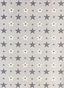 BE Koberec Porte 8461 GREY – sivý obdĺžnikový, hviezdičky Rozmer: 60x100 cm